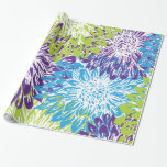 Papel De Presente Azul e verde limão florais<br><div class="desc">Papel de envolvimento floral do azul e do verde limão. Outros artigos disponíveis em Metro-Eventos e não em sério tomado 2b em Zazzle.</div>