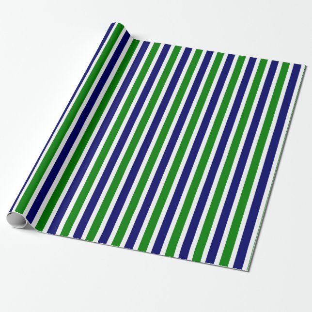 Papel De Presente Azul e verde riscado (Desenrolado)