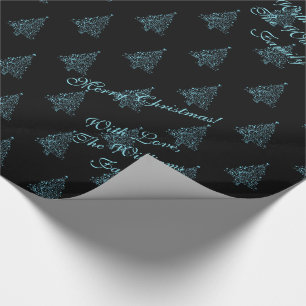 Papel De Presente Azul elegante do preto do teste padrão listrado d