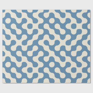 Papel De Presente Azul Empoeirado Geométrico Abstrato Meados do Sécu