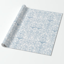 Papel De Presente Azul empoeirado Padrão