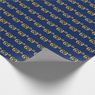 Papel De Presente Azul, evento do ouro 69th do falso (Sessenta-Nono)