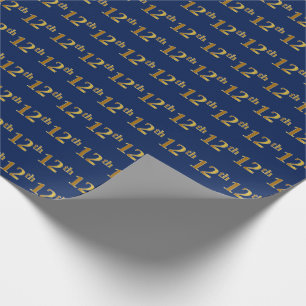 Papel De Presente Azul, evento do ouro do falso 12o (duodécimo)