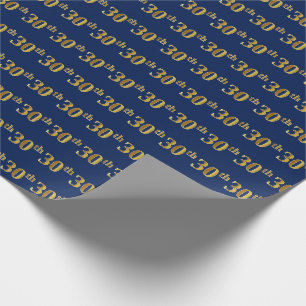 Papel De Presente Azul, evento do ouro do falso 30o (trigésimo)