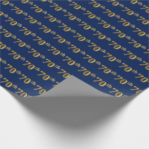 Papel De Presente Azul, evento Dourado do 70 do falso (Seventieth)