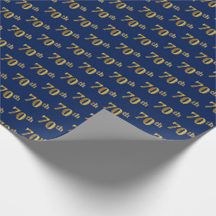 Papel De Presente Azul, evento Dourado do 70 do falso (Seventieth)