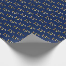Papel De Presente Azul, Falso Dourado 15º (Décimo Quinto) Evento