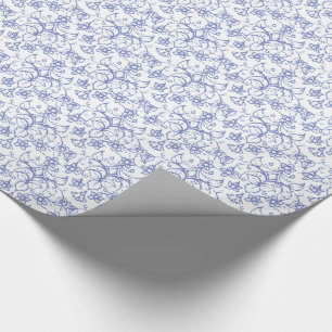 Papel De Presente Azul feito sob encomenda da pervinca em floral