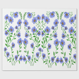 Papel De Presente Azul floral
