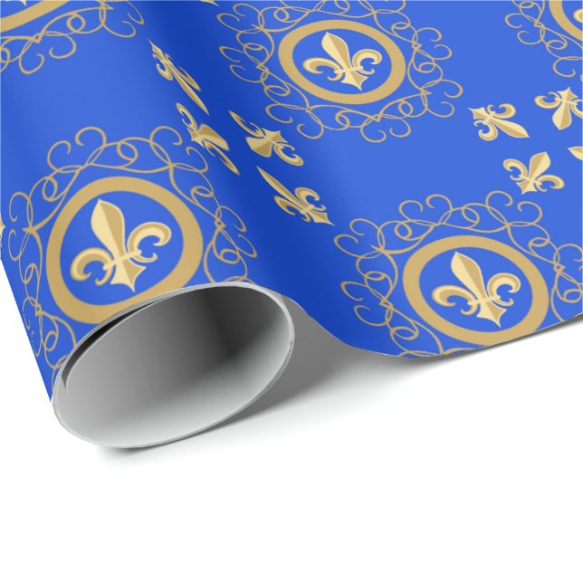 Papel De Presente Azul francês (Ponta do rolo)