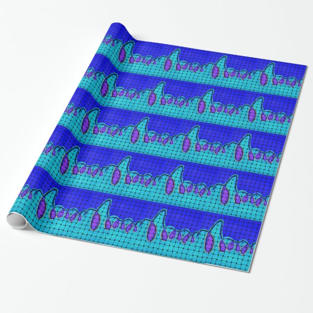 Papel De Presente Azul Francês Abstrato com Textura Tecida (Desenrolado)