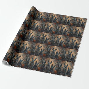 Papel De Presente Azul Heeler Halloween Noite Delight