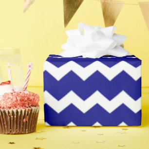 Papel De Presente Azul marinho chevron