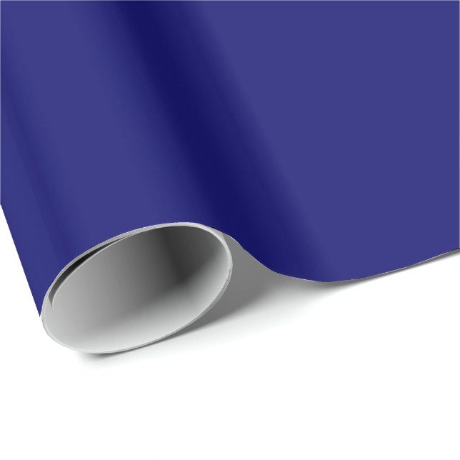 Papel De Presente Azul Marinho Escuro Sólido (Ponta do rolo)