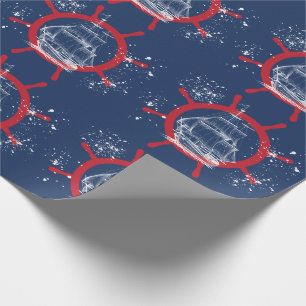 Papel De Presente Azul Marinho Náutico