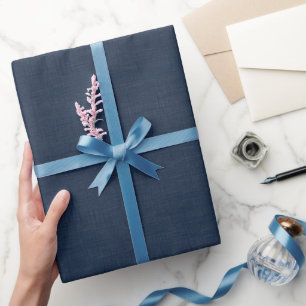 Papel De Presente Azul Marinho Texturizado