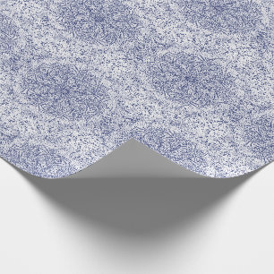 Papel De Presente Azul Marinho Único Elegante Moderno Floco de Neve