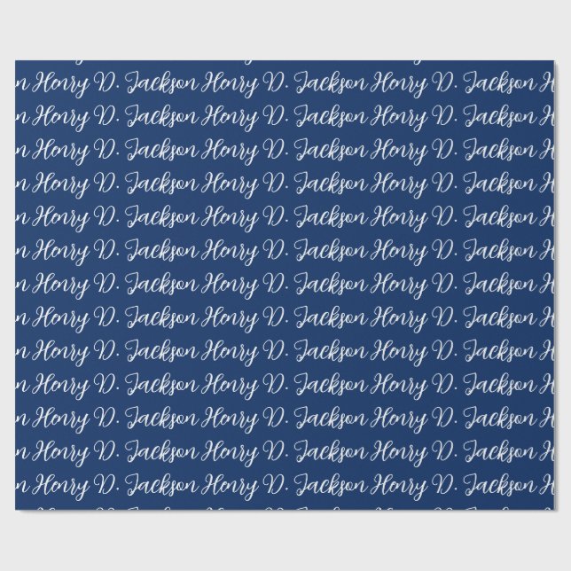 Papel De Presente Azul Marinho Único Escrita Clássica Simples (Aberto)