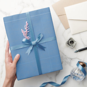 Papel De Presente Azul Médio Texturizado