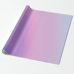 Papel De Presente Azul Moderno e Rosa Gradiente Estética Sonhadora