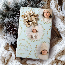 Papel De Presente Azul Moderno Script Feliz Natal Família 6 foto