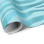 Papel De Presente Azul Oceano Celestial Aqua Metálico<br><div class="desc">coleção de vidros florenceK</div>