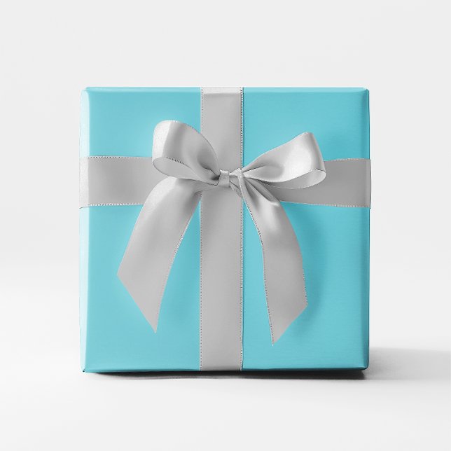 Papel De Presente Azul Ovo de Robin Sólido (Solid Color Robin Egg Blue Wrapping Paper)