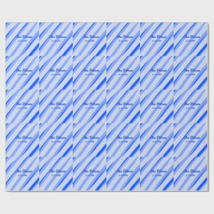Papel De Presente Azul pastel adicionar nome data boho retro padrão