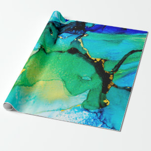 Papel De Presente AZUL PERSA, verde chartreuse. Arte muito bonita