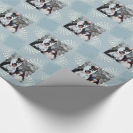 Papel De Presente Azul personalizado foto do inverno