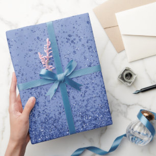 Papel De Presente Azul Real Brilho Falso 