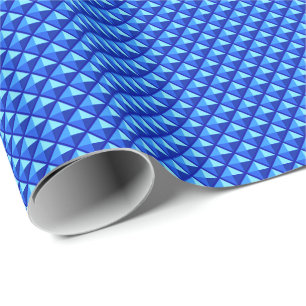 Papel De Presente Azul safira, aparência de esmalte, grade cravejada