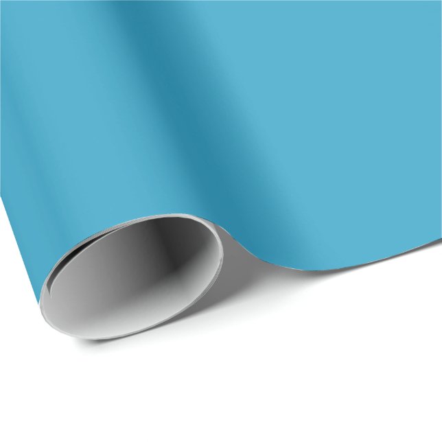Papel De Presente Azul Sólido Cor Simples (Ponta do rolo)