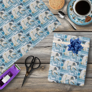 Papel De Presente Azul-Urso Polar Ártico