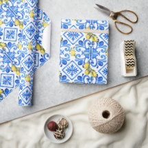 Azulejo Azul Limão Amarelo 
