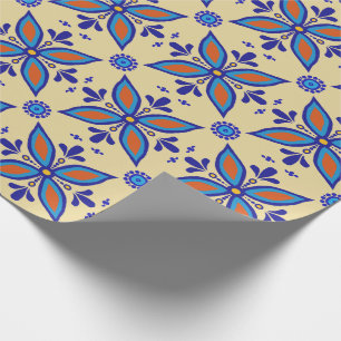 Papel De Presente Azulejo bonito de Boho Talavera