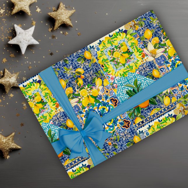 Papel De Presente Azulejo de cerâmica de citrinos do Mediterrâneo no (Criador carregado)