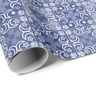 Papel De Presente azulejo de Delft padrão étnico nacional holandês