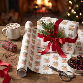 Papel De Presente Azulejo de Festa de Confeitaria de Natal de Pão de