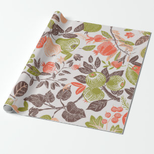 Papel De Presente Azulejo Deco da Fruta de outono