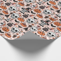 Azulejo do tema do Dia das Bruxas Rosa Spooky