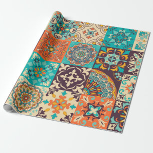 Papel De Presente Azulejos coloridos Azulejos. Português Tradiciona