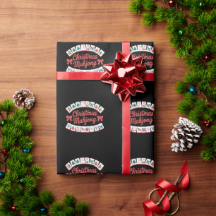 Papel De Presente Azulejos de Mahjong de Natal Arcos Temporada de Na