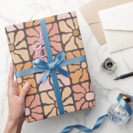 Papel De Presente Azulejos de margarida retrô