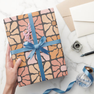 Papel De Presente Azulejos de Margarida Retro