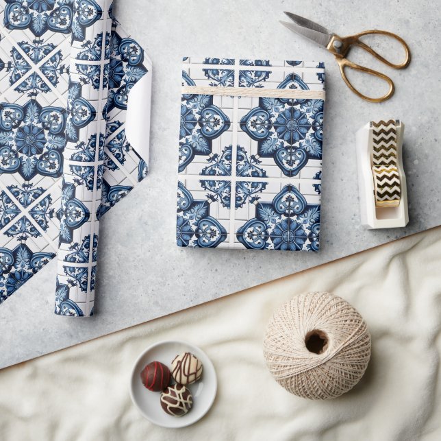 Papel De Presente Azulejos do Mediterrâneo, Portugal, Azulejo, Majol (Artesanato)