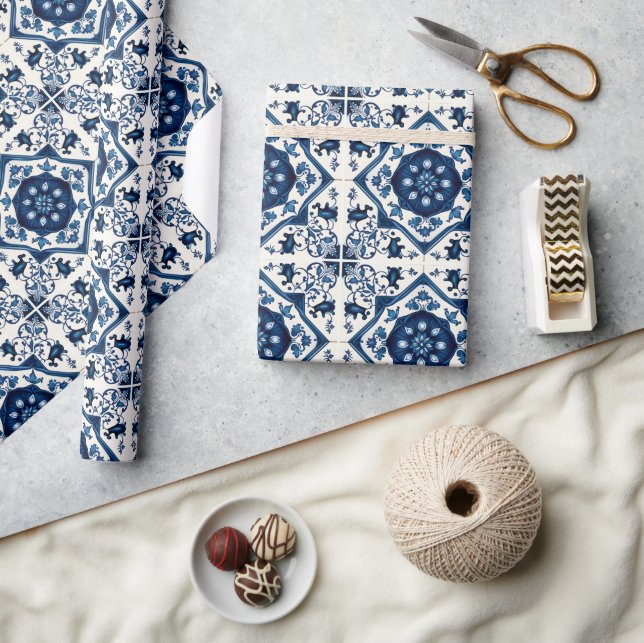 Papel De Presente Azulejos do Mediterrâneo, Portugal, Azulejo, Majol (Artesanato)