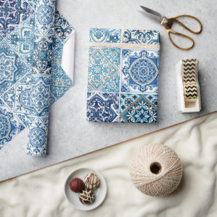 Papel De Presente Azulejos do Mediterrâneo, Portugal, Azulejo, Majol