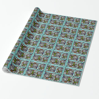 Papel De Presente Azulejos Ganesha Sobre O Fundo Turquesa