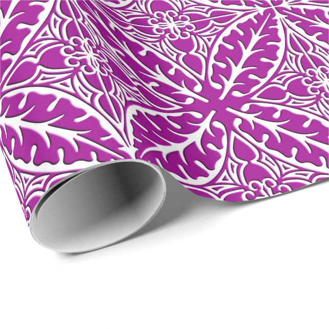 Papel De Presente Azulejos marroquinos - ametista roxo e branco (Ponta do rolo)